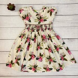 Floral Kids Dress in‎ Pink and Green